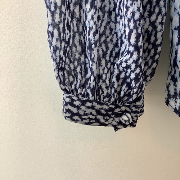 Michael Kors women’s top long sleeve blue blouse size large - Picture 9 of 10